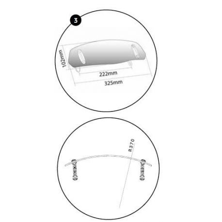 Deflecteur PUIG pour bulle touring ou origine 5853 shéma