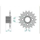 Kit chaine AFAM acier APRILIA MANA 850 ABS pas 525 2013 à 2013