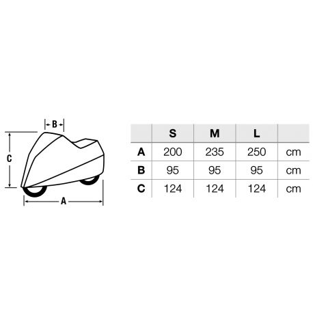 Housse pour moto HELD Light déperlante dimensions Housse pour moto HELD Light déperlante dimensions