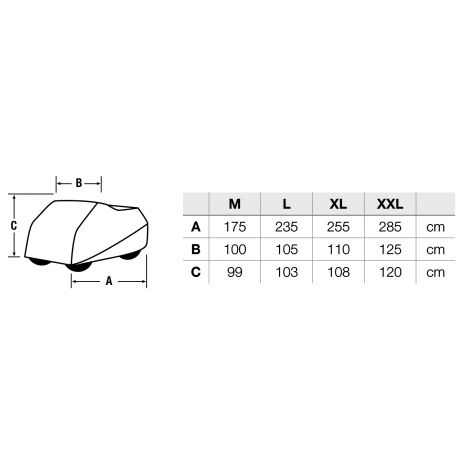 Housse pour quad HELD Quad étanche dimensions