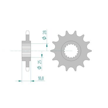 Kit chaine AFAM acier APRILIA SL 1000 FALCO pas 525 1999 à 2004