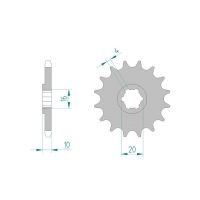 Pignon AFAM pour moto au pas de 428