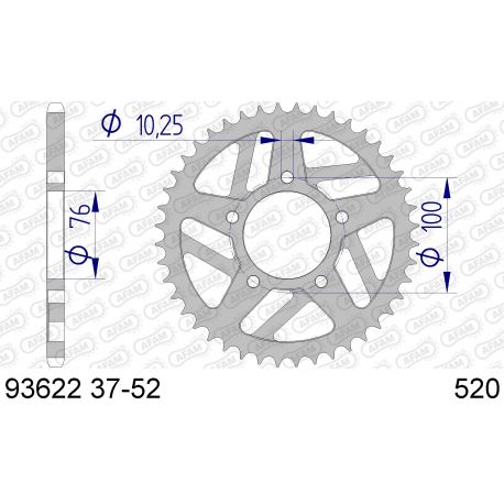 AFAM COURONNE ALU au pas de 520 HARD