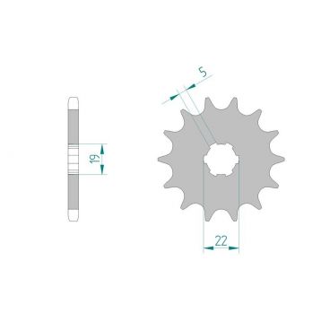 Pignon AFAM pour moto au pas de 525