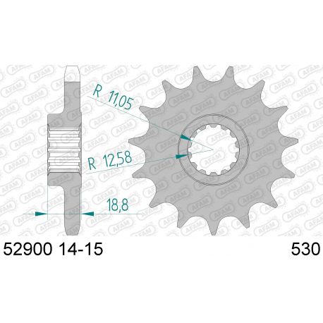 Pignon AFAM pour moto au pas de 530