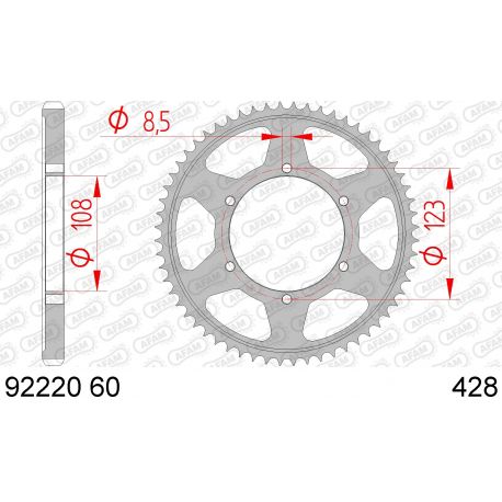 AFAM COURONNE ACIER au pas de 428 pour APRILIA AFA92220