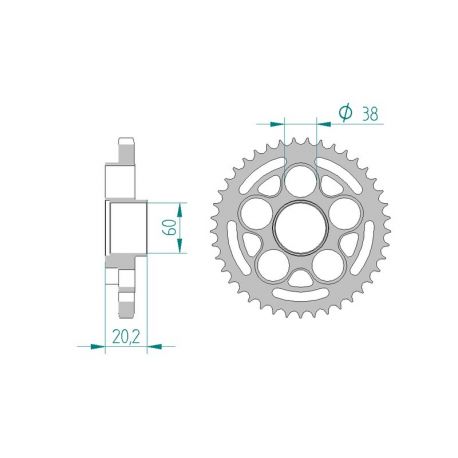 Kit chaine DID  ACIER DUCATI 996 Monster S4R 2004 à 2008 couronne