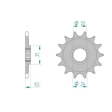 Pignon AFAM pour moto au pas de 520