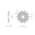 Kit chaine AFAM acier CAGIVA 125 SUPER CITY pas 520 1991 à 1999