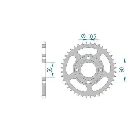 Kit Chaine DC HONDA NSR 125 R F,G,H,J,(TC01) (1985-1988) TC01