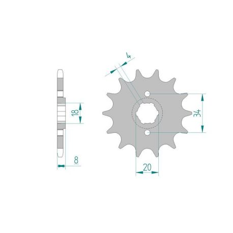 Kit Chaine DC HONDA XL 350 R E,F,G,H,(ND03) (1984-1987) ND03