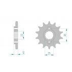 Kit chaine AFAM acier CAGIVA 900 CANYON IE pas 525 1998 à 2000