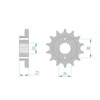 Kit chaine AFAM acier CAGIVA 900 ELEFANT IE AC pas 530 1993 à 1997