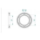 Kit chaine AFAM acier CAGIVA 1000 V-RAPTOR pas 530 2000 à 2005