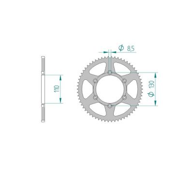 Kit chaine AFAM acier CPI 50 SM pas 420 2006 à 2009