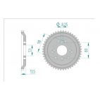 Kit chaine AFAM acier DERBI FENIX 50 pas 420 1996 à 1998
