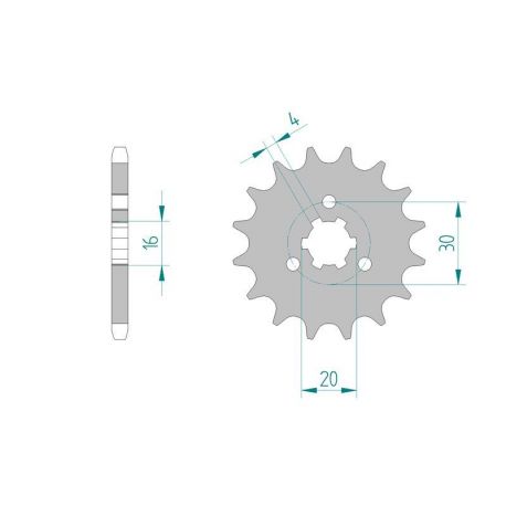 Kit Chaine DC KAWASAKI KH 125 A1-A4 (1977-1982)