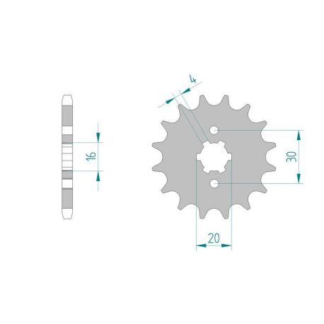 Kit Chaine DC KAWASAKI KMX 125 B10,B11,B12 (1999-2001)