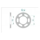 Kit chaine AFAM acier DERBI GPR 50 RACING pas 420 2010 à 2013