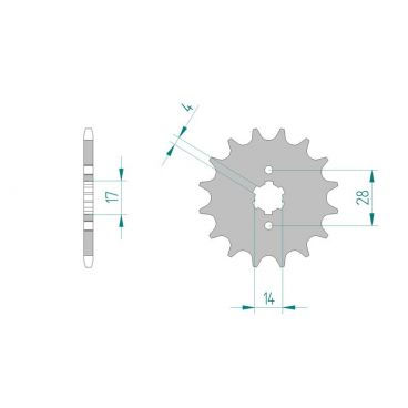 Kit chaine AFAM acier DERBI SENDA 50 R RACER pas 420 2001 à 2003