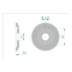 Kit chaine AFAM acier DERBI SENDA 50 R RACER pas 420 2001 à 2003