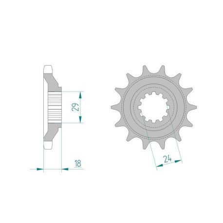 Kit Chaine DC KAWASAKI GPZ 1100 ZX A1-A3 (1983-1984)