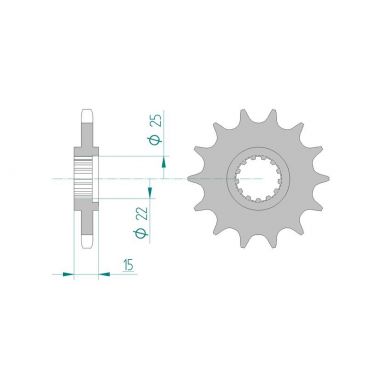 Pignon AFAM pour moto au pas de 525