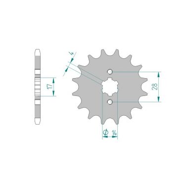 Kit chaine AFAM acier DERBI GPR 125 4T pas 428 2009 à 2012