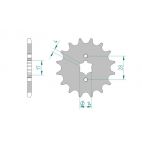 Kit chaine AFAM acier DERBI GPR 125 4T pas 428 2009 à 2012