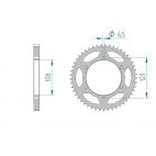 Kit chaine AFAM acier DERBI GPR 125 4T pas 428 2009 à 2012