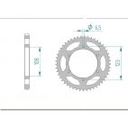 Kit chaine AFAM acier DERBI MULHACEN 125 ROUES BATONS pas 428 2007 à 2009