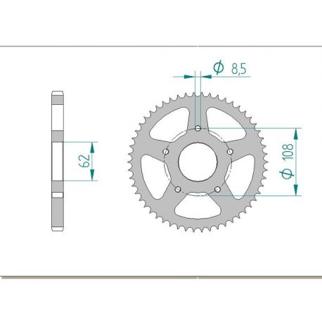 Kit Chaine DC MH MH7 125 NAKED LC (2009-2010)