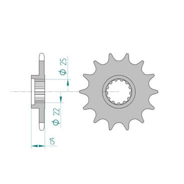 Pignon AFAM pour moto au pas de 520