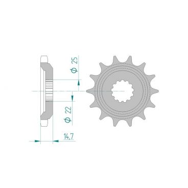 Pignon AFAM pour moto au pas de 630