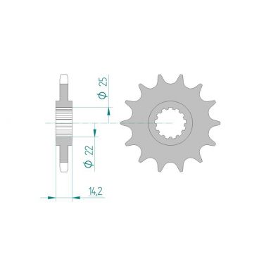 Pignon AFAM pour moto au pas de 525