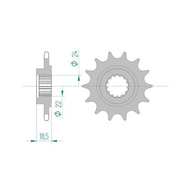 Pignon AFAM pour moto au pas de 520