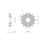 Kit chaine AFAM acier DUCATI 350 INDIANA pas 530 1987 à 1988