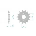 Kit chaine AFAM acier DUCATI 400 SS pas 520 1992 à 1995