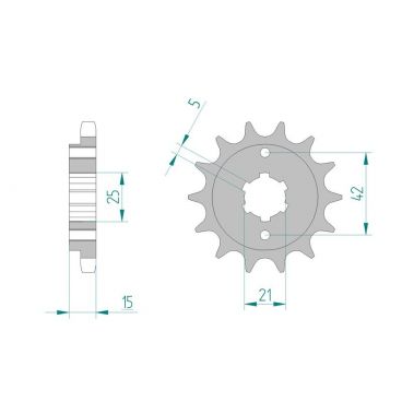 Kit chaine AFAM acier DUCATI 500 PANTAH pas 530 1981 à 1981
