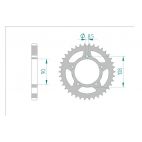 Kit chaine AFAM acier DUCATI 500 PANTAH pas 530 1981 à 1981