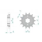 Kit chaine AFAM acier DUCATI 600 PANTAH pas 530 1982 à 1982