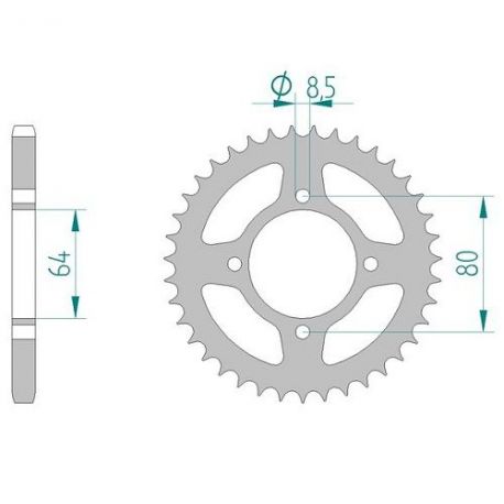 Kit Chaine DC YAMAHA YBR 125 E/ED/EGS (3D92/4P2/43B) (2007-2013) 3D92/4P2/43B