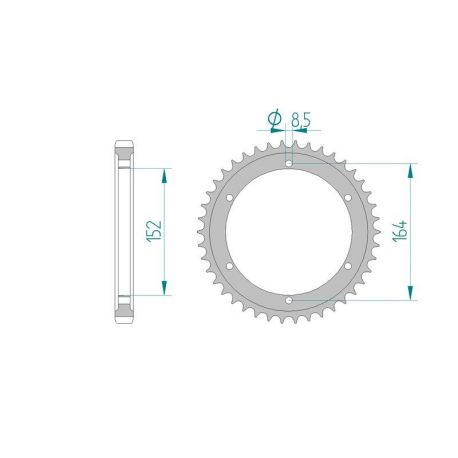 Kit Chaine DC YAMAHA SR 500 (2J4) (1978-1990) 2J4