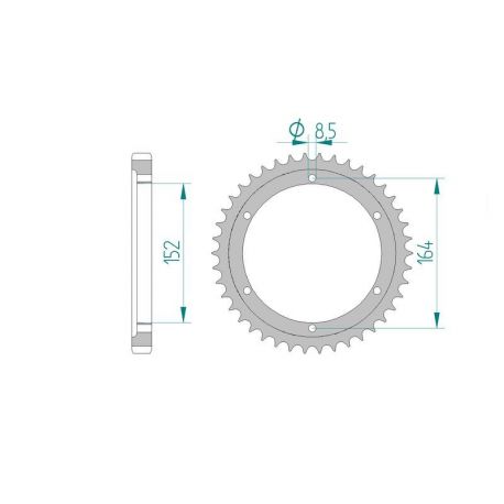 Kit Chaine DC YAMAHA XT 500  (1U6) (1977-1989) 1U6