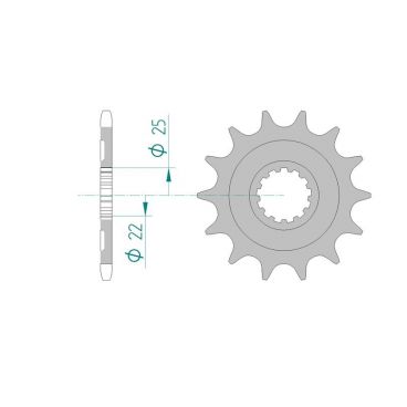 Pignon AFAM pour moto au pas de 520