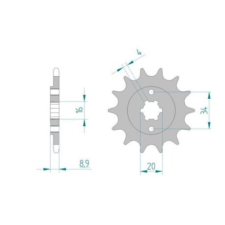 Kit Chaine DC YAMAHA YFS 200 (BLASTER 3JM,5KJ,5VM) (1989-2006) BLASTER 3JM,5KJ,5VM