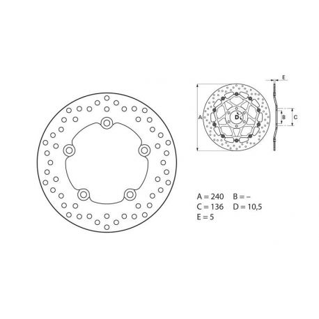 Disque de frein BREMBO fixe HONDA NC700 X / S