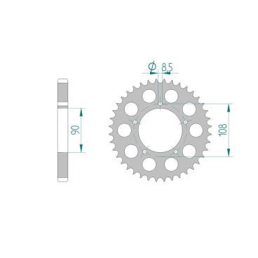 Kit chaine AFAM acier DUCATI 900 SD DARMAH pas 530 1979 à 1979