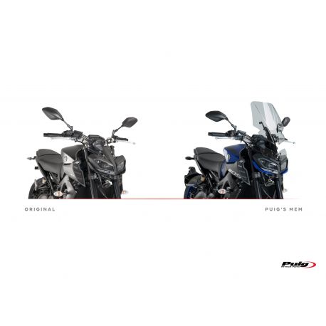 Support bulle MEM PUIG pour YAMAHA MT-09 comparatif avec origine Support bulle MEM PUIG pour YAMAHA MT-09 comparatif avec origine