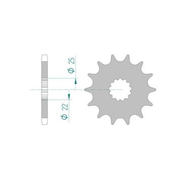 Pignon AFAM pour moto au pas de 525 24401